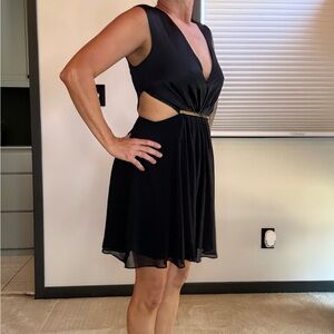 Marciano Black Backless Dress with Gold Detail